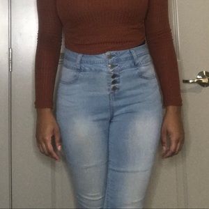 Light Wash High Waisted Skinny Jeans